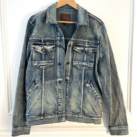 Paige Mens LAFFERTY SCOUT DENIM JACKET IN BLUE Size Large NWT - Picture 2 of 8